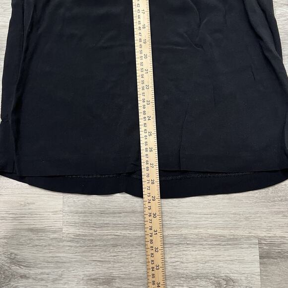 Zara Basic Black Tunic Top V-Neck Short Sleeve Relaxed Fit Size S - Picture 5 of 6